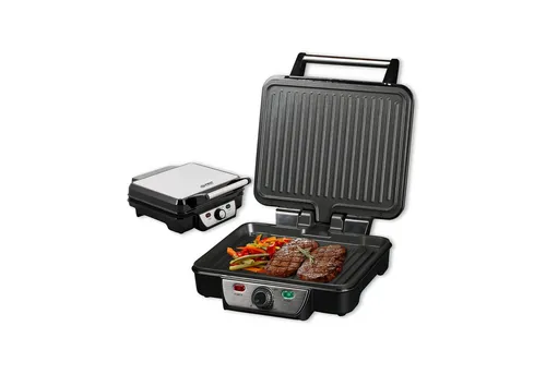 TZS First Austria Elektro-Tischgrill 1800 W - Grill für Fleisch & Gemüse mit Antihaftbeschichtung, ideal für drinnen und draußen, schnell und einfach in der Nutzung.