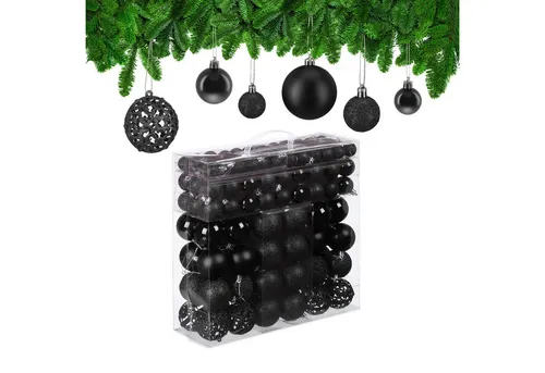 Weihnachtskugeln für den perfekten Christbaum in schwarz von Relaxdays