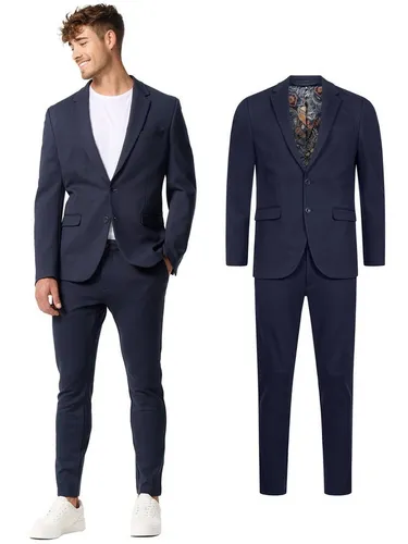Jeff Anzug JFEzra SET (2-tlg.) - Elegantes Herrenanzug Set in Dunkelblau Größe 50 - Business- & Abendmode für Herren, klassischer Stil mit taillierter Passform und hochwertiger Materialmischung für optimalen Tragekomfort.