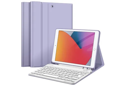 Fintie Tastatur Hülle für iPad 10.2 Zoll (9/8/7 Gen) - Tablet-PC-Zubehör mit magnetisch abnehmbarer Bluetooth-Tastatur, ideal für sicheres Tippen und Schutz vor Stößen. Inklusive praktischer Stifthalterung und schlankem Design.