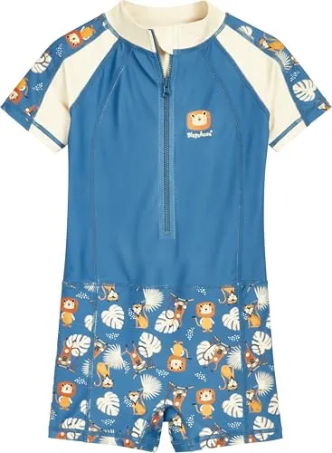 Playshoes Badeanzug in Blau/Bunt, Größe 98/104 von PLAYSHOES