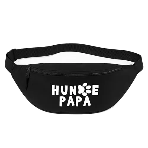 Huuraa Bauchtasche Hundepapa Tapse Geschenk 2,5 Liter Black Crossbody Bag Hundepapa Geschenkidee