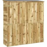 vidaXL Geräteschuppen aus Kiefernholz 163x50x171 cm - Geräteschuppen aus imprägniertem Kiefernholz mit 3 großzügigen Ablagen für optimalen Stauraum. Wetterfest und sicher dank Doppeltür-Design, ideal für alle Gartenwerkzeuge.