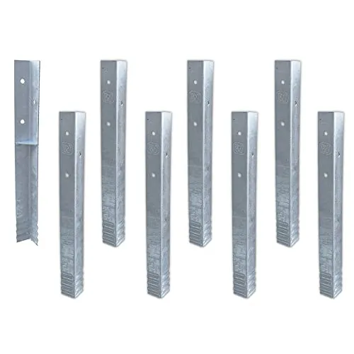 Wickey SolidLock Winkelanker - 8er-Set aus feuerverzinktem Stahl für Spieltürme und Schaukeln - Extrem witterungsbeständige Bodenanker für sichere Spielgeräte. Ideal für verschiedene Pfostenstärken und inklusive Schrauben für einfache Montage.