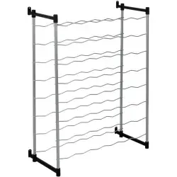 Metaltex Weinflaschenhalter Merlot - Eleganter Weinflaschenhalter aus Metall, silberfarben/schwarz, ideal zur stilvollen Präsentation Ihrer Weinsammlung und platzsparend mit 58 cm Länge.