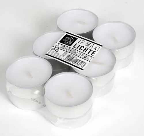 Jumbo Teelichter 12er-Pack Weihnachten Kerzen 8 Std. Brenndauer Teelichte