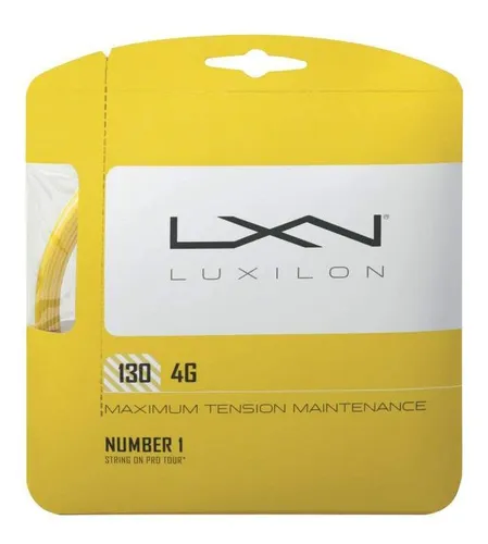 Luxilon Tennissaite 4G - Haltbarkeit & Power in Gelb 12m - Tennissaiten mit maximaler Spannungserhaltung und legendärer Luxilon Power, ideal für aggressive Spieler, die ein tourinspiriertes Spielgefühl suchen.