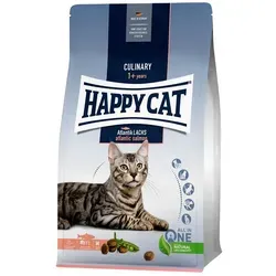 Happy Cat Culinary Adult Atlantik Lachs 10 kg - Katzenfutter mit 12% Lachs, reich an Omega-3- und Omega-6-Fettsäuren für ein vitales Katzenleben. Unterstützt die Gelenke und reduziert Haarballen. Ideal für aktive Katzen.