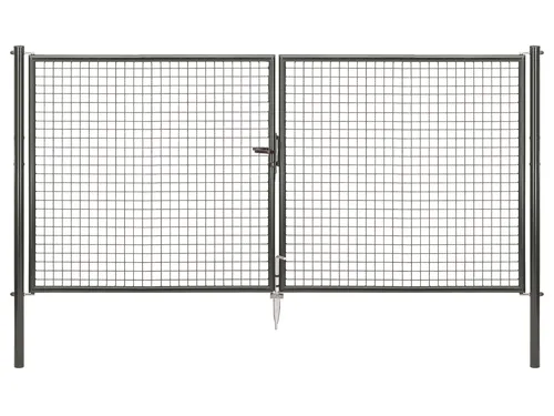 ALBERTS Wellengitter-Doppeltor für Maschendrahtzäune (150 cm) - Gartenzäune mit stilvollem Wellendesign, rostgeschützt durch Zinkphosphatierung. Ideal zur Ergänzung Ihres Zaunsystems für einen kompletten Look.