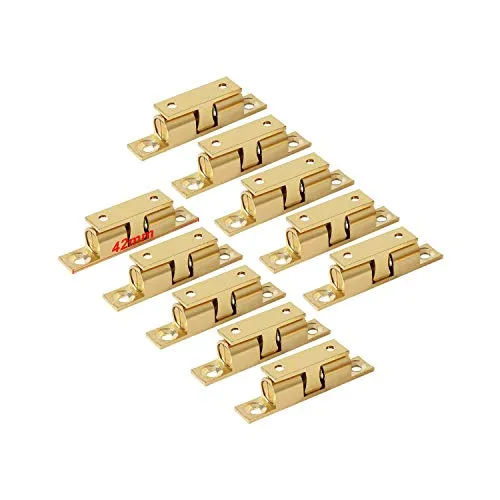 LOOTICH Messing Robust Doppel-Kugelschnäpper 42mm Türschapper Möbel-Schnapper mit Verstellbaren Türstopper Türschnäpper für Küche Schranktüren Schränke (10 Stück)