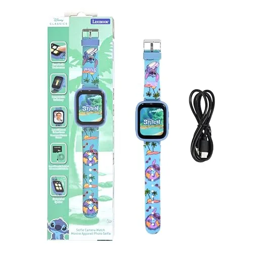 Lexibook Disney Stitch Smartwatch - Kinder-Smartwatch in Blau - Kategorie: Smartwatches. Die Lexibook Stitch Kinder-Smartwatch begeistert mit 8GB Speicher, Touchscreen und integrierter Kamera – perfekt für kleine Entdecker ab 5 Jahren!