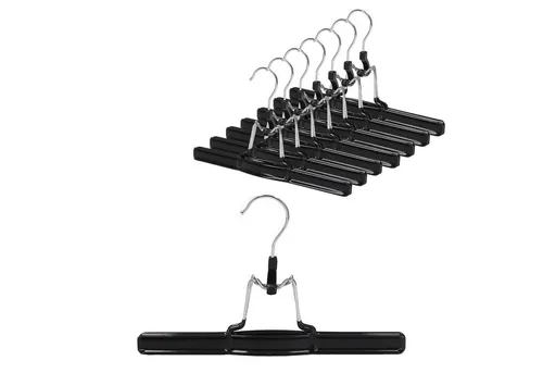 VonBueren Kleiderbügel VonBueren 8X Hosenbügel Klemmbügel schwarz, Hosenspanner aus Metall, (8-tlg)