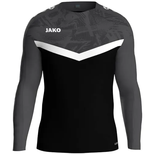 JAKO Unisex Iconic Sweatshirt, Schwarz/Anthrazit, S EU