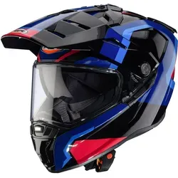 Caberg Tanami Scram Motocross Helm, schwarz/rot/blau, XL (61/62) - Motorradhelm für On- und Off-Road, mit integriertem SOS-MEDICAL-ID für Notfälle und abnehmbarer Belüftung für optimalen Komfort.