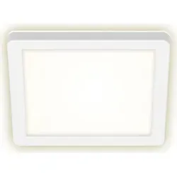 BRILONER FRANKFURT LED Außenwandleuchte, IP44 Spritzwasserschutz, Backlighteffekt, Neutralweißes Licht, weiß, 19 x 19 x 2,8 cm - Weiß