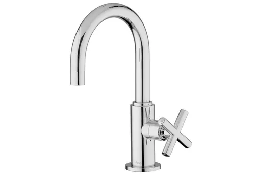 PaulGurkes Standventil PG120T7 - Waschtischarmatur aus massivem Messing, hochwertig verchromt, mit keramischen Dichtungen und schwenkbarem Auslauf für flexiblen Wasseranschluss.