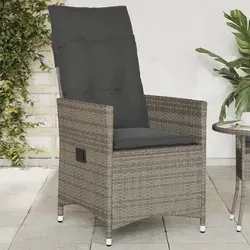 vidaXL Verstellbarer Gartensessel mit Kissen - Essstühle – Bequemer Loungesessel aus langlebigem PE-Rattan mit verstellbarer Rückenlehne und abnehmbarem, waschbarem Bezug für höchsten Komfort im Außenbereich.