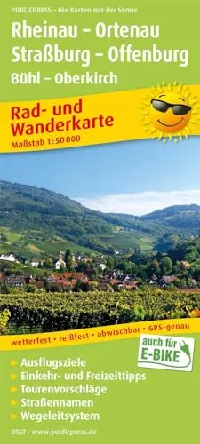 Rheinau - Ortenau, Straßburg - Offenburg, Bühl - Oberkirch: Rad- und Wanderkarte mit Ausflugszielen, Einkehr- & Freizeittipps und Nebenkarte ... 1:50000 (Rad- und Wanderkarte: RuWK)