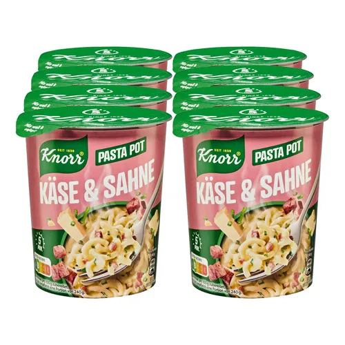 Knorr Pasta Snack Käse-Sahne 63 g, 8er Pack von Knorr
