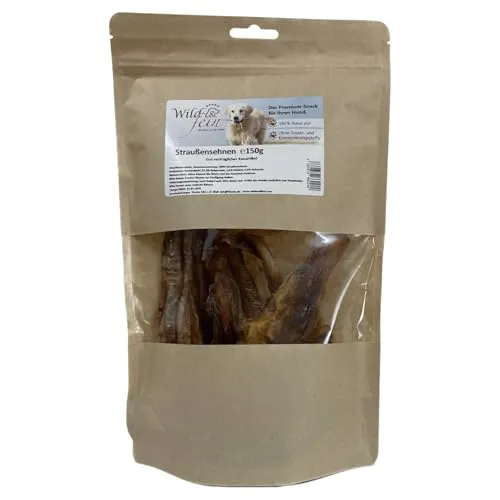 Wild & Fein Straußensehne 150 g - Toller Kauspaß für Hunde