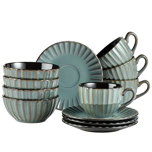 MÄSER Frühstückset 12-tlg. PETROL-BRAUN in petrol von Mäser