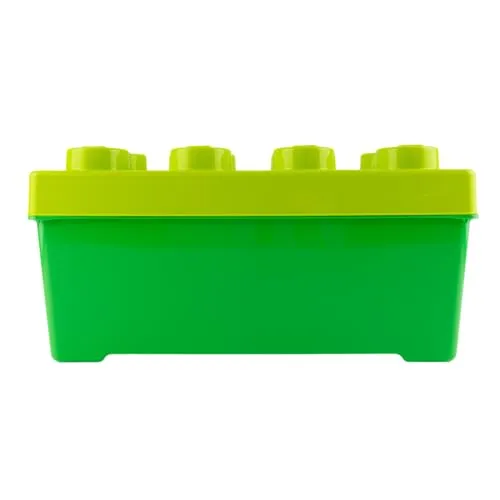 Stein-Experte LEGO® Aufbewahrungsbox Grün – Kreatives Ordnungssystem im LEGO Design | Mittelgroß mit Deckel & stapelbar (37x18x18 cm) für Spiel & Spaß