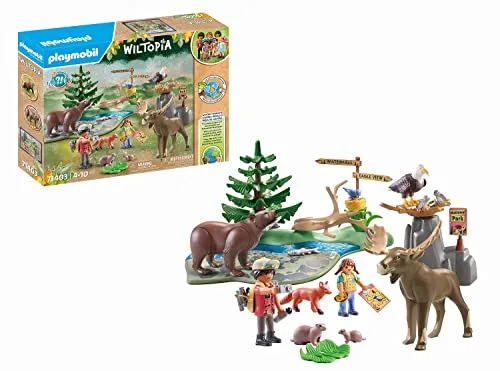 PLAYMOBIL Wiltopia 71403 - Abstecher zu den Tieren Nordamerikas - Entdecke mit Rick und Lu Palmer die Tierwelt Nordamerikas! Nachhaltiges Spielzeug für Kinder ab 4 Jahren, mit 54 Teilen und spannenden Tier-Fakten in der WILTOPIA Web-App.