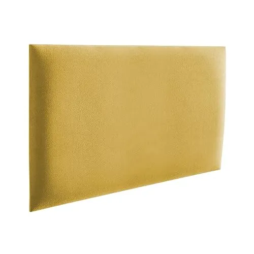 RAVIO Wandpolster | Wandkissen Bett für Schlafzimmer, Kinderzimmer, Büro, Diele | Wandpolster Bett- Gelb, 60 x 30 cm | Gepolsterte Wandpaneele – Serie Mono
