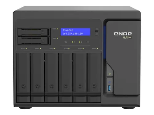 QNAP TS-h886 NAS Tower - Eingebauter Ethernet-Anschluss, leistungsstarkes Speichersystem für effiziente Datenverwaltung und Backup