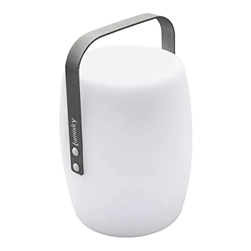 Kabellose LED-Laterne H31CM Weiß Lumisky - Stilvolle Lichtquelle - Moderne Tischlampe für Innen- und Außenbereich, kabellos und dimmbar, mit bis zu 10 Stunden Betriebsdauer – ideal für stimmungsvolle Beleuchtung.