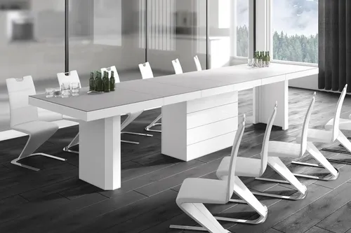 Design Esstisch HE-444 - Ausziehbarer XXL Tisch für 16 Personen - Konsolentisch fürs Wohnzimmer mit praktischer Erweiterungsfunktion von 160 cm bis 412 cm. Elegantes, zeitloses Design, robust und pflegeleicht - ideal für gesellige Runden.