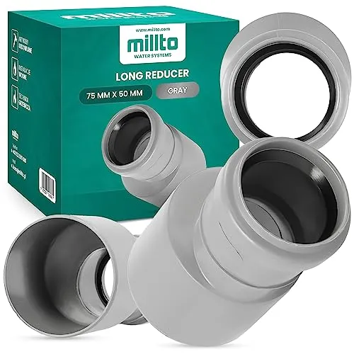 Millto™ Reduzierstück 75x50 mm Orange Rohrreduzierung Reduziermuffe Reduzierung Abwasserrohrreduzierstück Wasserleitungsadapter Abwassersysteme PP Rohrverbinder Rohrverschraubung Reduktion