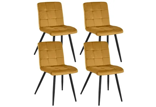 Duhome Esszimmerstühle 4er Set - Elegante Samtstühle mit Rückenlehne - Esszimmerstühle aus weichem Samt mit ergonomischer Rückenlehne für maximalen Komfort, ideal für Wohnzimmer und Esszimmer. Stabiler Metallrahmen mit rutschfesten Füßen schützt den Boden.