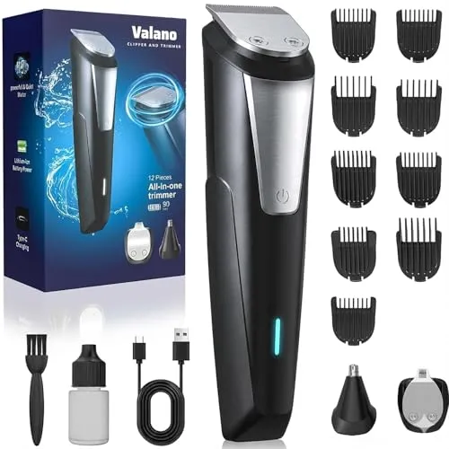 Valano Haarschneidemaschine Profi Bartschneider Herren – 3-in-1 Set mit 9 Aufsätzen