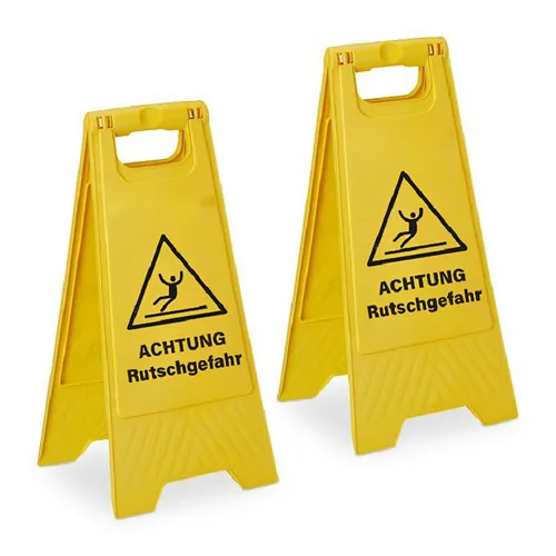 Achtung Rutschgefahr Aufsteller Rutschgefahrtafel Warnschild 2x Klappaufsteller
