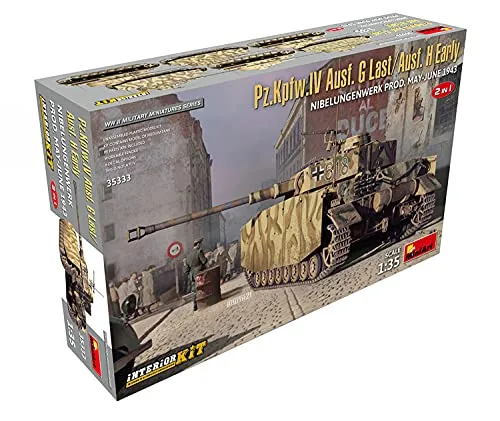 MiniArt 35333 1:35 Pz.Kpfw.IV AUSF.G-Spä./H-Früh. 2in1 - originalgetreue Nachbildung, Modellbau, Plastik Bausatz, Basteln, Hobby, Kleben, Modellbausatz, Zusammenbauen, unlackiert