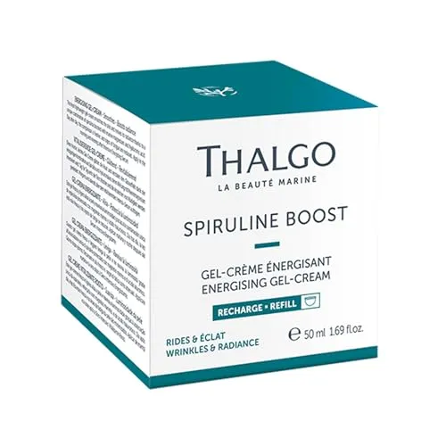 THALGO Spirulina Boost 2.0 Gel-Creme 50 ml - Tagespflege für vitalisierte Haut, glättet die Haut und verstärkt die Leuchtkraft für einen strahlenden Teint.