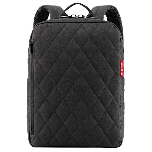 Reisenthel Backpack M - Unisex Rucksack Rhomus Black, modernes Design mit 3D-Stepp und goldenen Metalldetails, ideal für stilbewusste Abenteurer