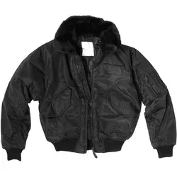 Mil-Tec SWAT CWU Textiljacke - Schwarz - XL - Funktionsjacke mit abnehmbarem Webpelzkragen, ideal für Outdoor-Aktivitäten. Wasserabweisende Beschichtung und zahlreiche Taschen bieten Funktionalität und Komfort.