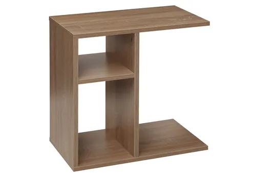 FineBuy Beistelltisch 50x50x30 cm - Moderner Anstelltisch für Ihr Wohnzimmer - Beistelltisch für das Wohnzimmer, ideal zum Abstellen von Getränken und Snacks, mit praktischen Ablagefächern für Fernbedienungen und Co.