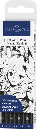 FABER-CASTELL Tuschestift PITT artist pen 4er Etui Manga