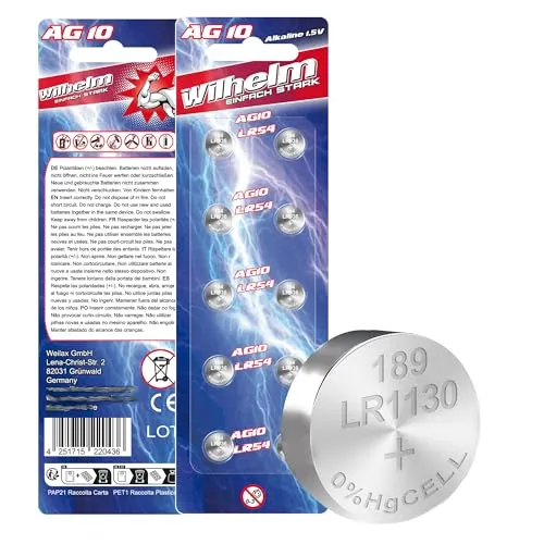 AG10 Wilhlem Cell Knopfzellen Knopfbatterien Uhrenbatterien LR1130, LR54, 189, 389 10