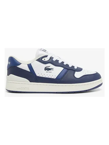 Lacoste Leder-Sneakers in Weiß/Dunkelblau, Größe 42 in blau von Lacoste