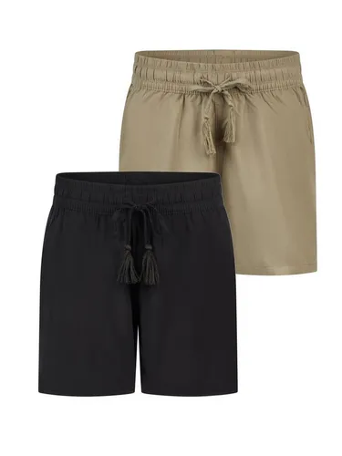 DENIMFY Sweatshorts Damen Shorts DFLia 2er Pack Regular Fit (Vorteilspack) kurze Stoffhose mit Kordelzug aus 100% Viskose