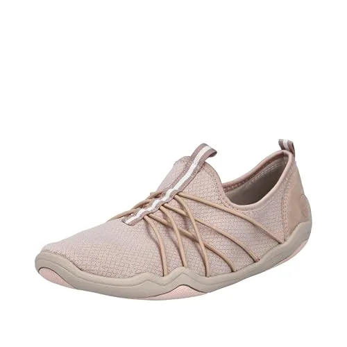 Rieker Slip-On Sneaker – Vegan Barfußschuh in Rosa - Halbschuhe für Damen, veganer Slip-On Sneaker mit rutschhemmender Gummisohle, ideal für bequemes Tragen und Alltag.