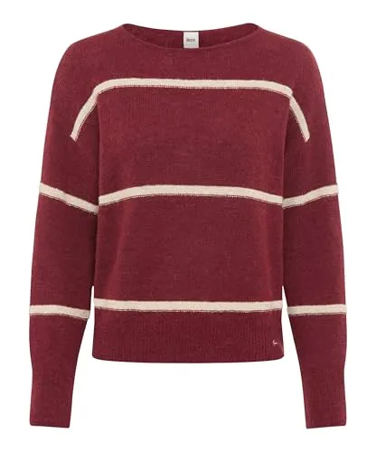 Brax Rundhalspullover LISA - Stylischer Rundhalspullover mit modernen Querstreifen und funkelnden Pailletten, ideal für Layering an kühleren Tagen. Weiche Materialkomposition aus Wolle und Alpakawolle sorgt für angenehme Haptik und Wärme.