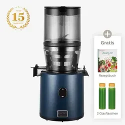 Hurom H330P Entsafter - Pure Press Line - Deep Blue - Entsafter mit XL-Einfüllschacht, ideal für die Verarbeitung ganzer Früchte und schnelle Saftpressung, leicht zu reinigen.