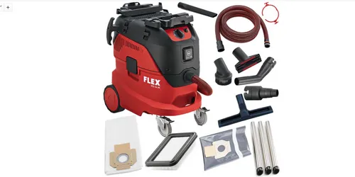 Flex Sicherheitssauger VCE 44 L AC-Set 230/CEE, 42 l, Klasse L - Tragbarer Sicherheitssauger für Schleifmaschinen, ideal für staubfreies Arbeiten und hohe Effizienz in der Werkstatt.