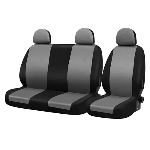 Woltu Autositzbezug, universal Größe, 1+2 Sitzbezug schwarz grau - Autositzbezüge aus strapazierfähigem Polyester, perfekt für den Schutz Ihrer Sitze und eine stilvolle Aufwertung Ihres Fahrzeugs.