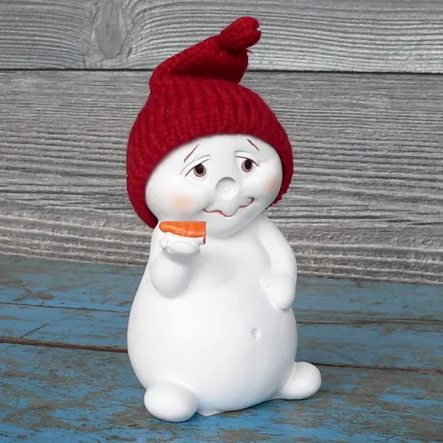Schneemann ohne Nase Figur 11cm Winter Weihnachten lustig Wichtelgeschenk Advent